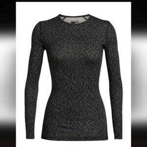 Ice Breaker Women's 200 Oasis Long-Sleeve Crewe Sky Paths